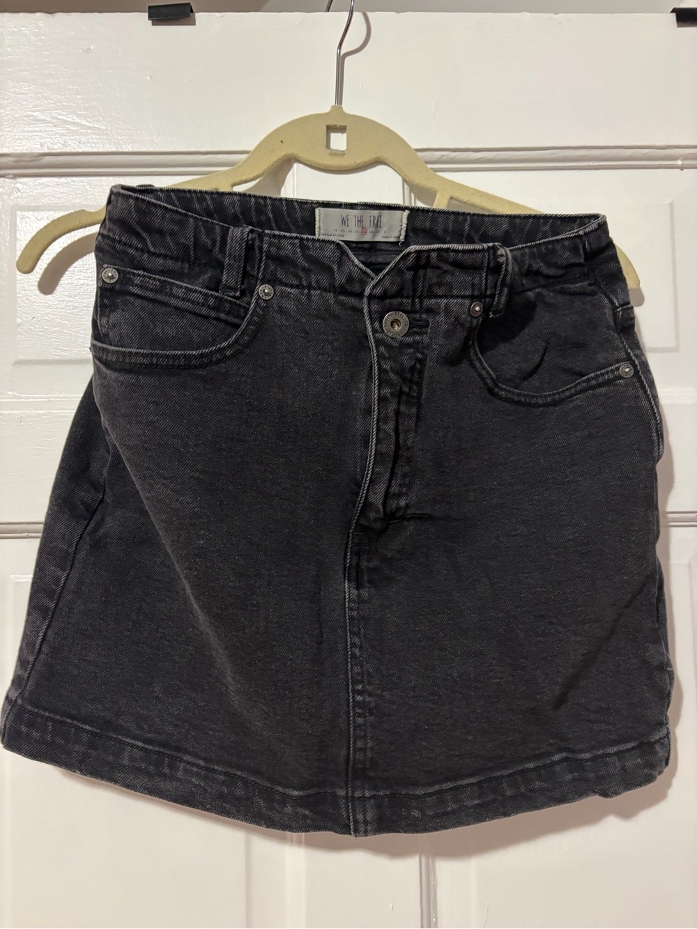 We The Free Charcoal Black Denim Skirt